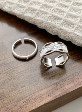 新中式蕾丝花边镀银食指戒指环