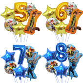 6球疯狂动物城主题朱迪尼克气球儿童生日派对数字铝箔气球装 饰品