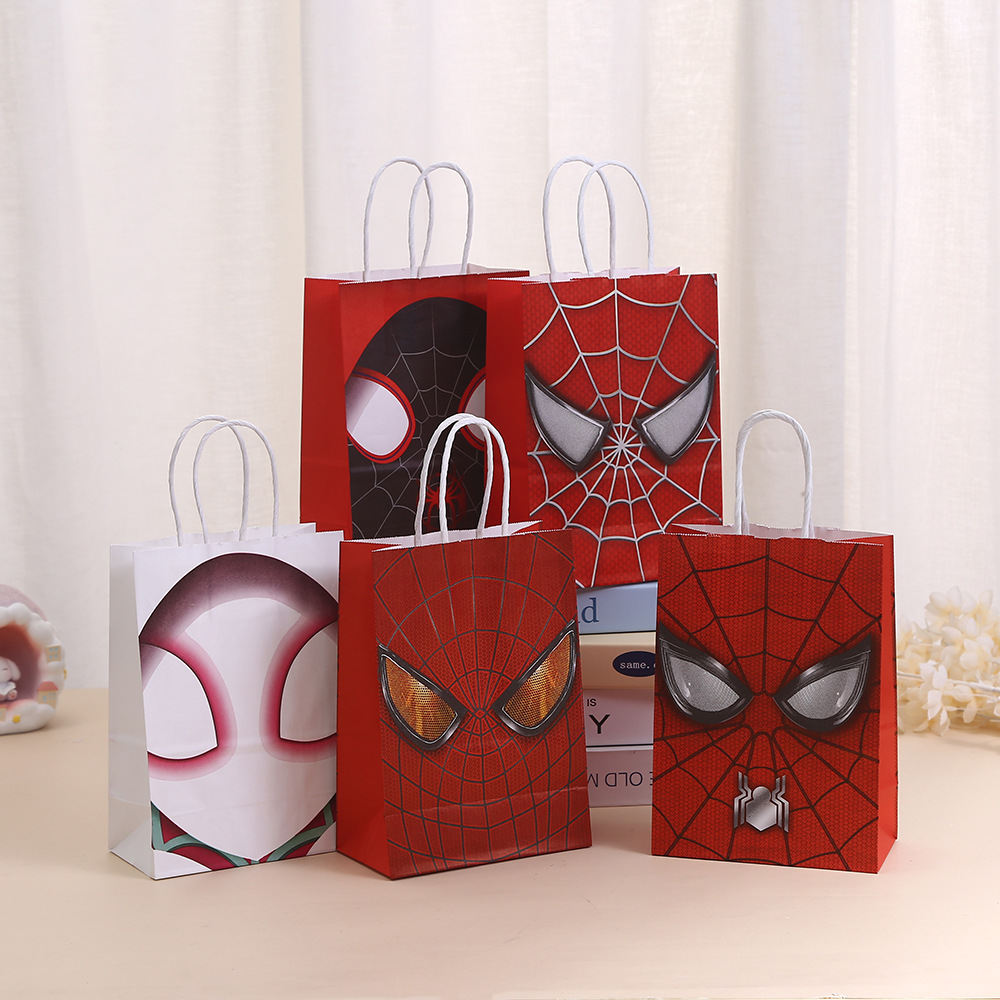 蜘蛛侠生日节日派对礼品袋 Spiderman蜘蛛回礼袋手提袋糖果袋纸袋