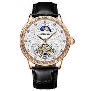 赛浪正品手表全自动机械表陀飞轮男表镂多功能防水时尚男士手表
