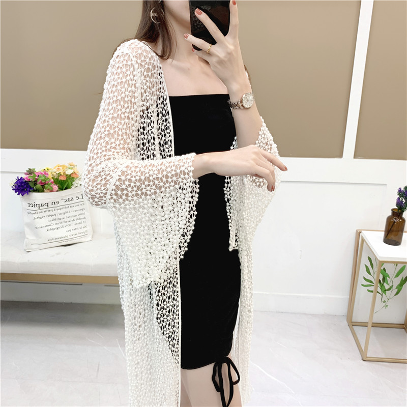 泳衣罩衫可下水女度假温泉比基尼外搭中长款防晒沙滩罩衣镂空披肩