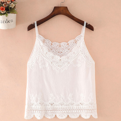 外穿钩花镂空背心女短款外搭上衣