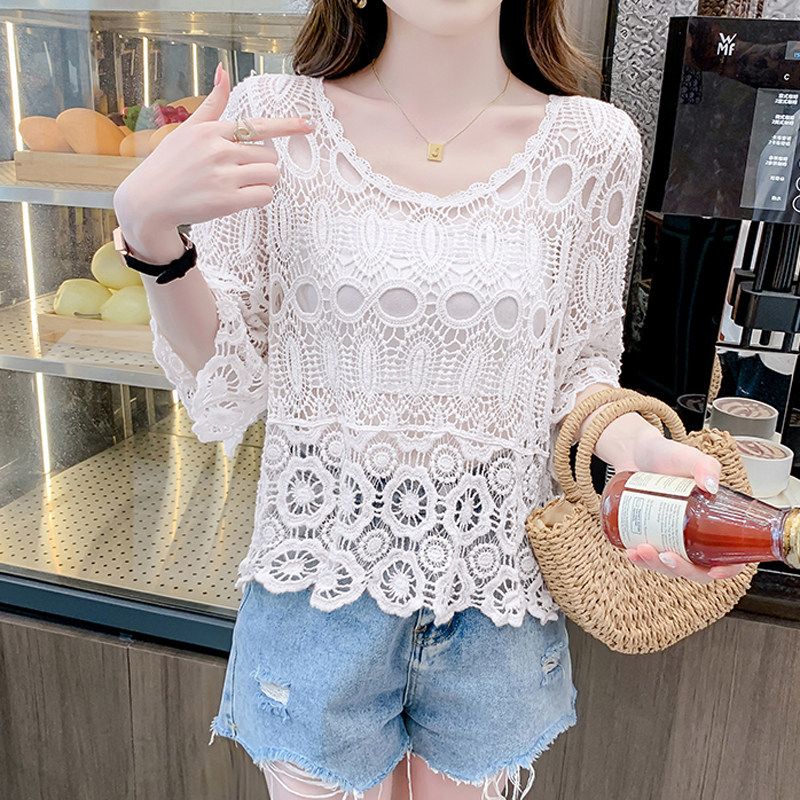 薄款罩衫女2025年新款夏镂空针织衫薄款防晒外穿时尚洋气时髦上衣
