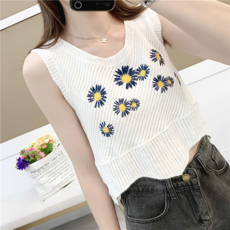 吊带女春夏内搭外穿潮2025新款设计感刺绣洋气宽松短款针织小背心
