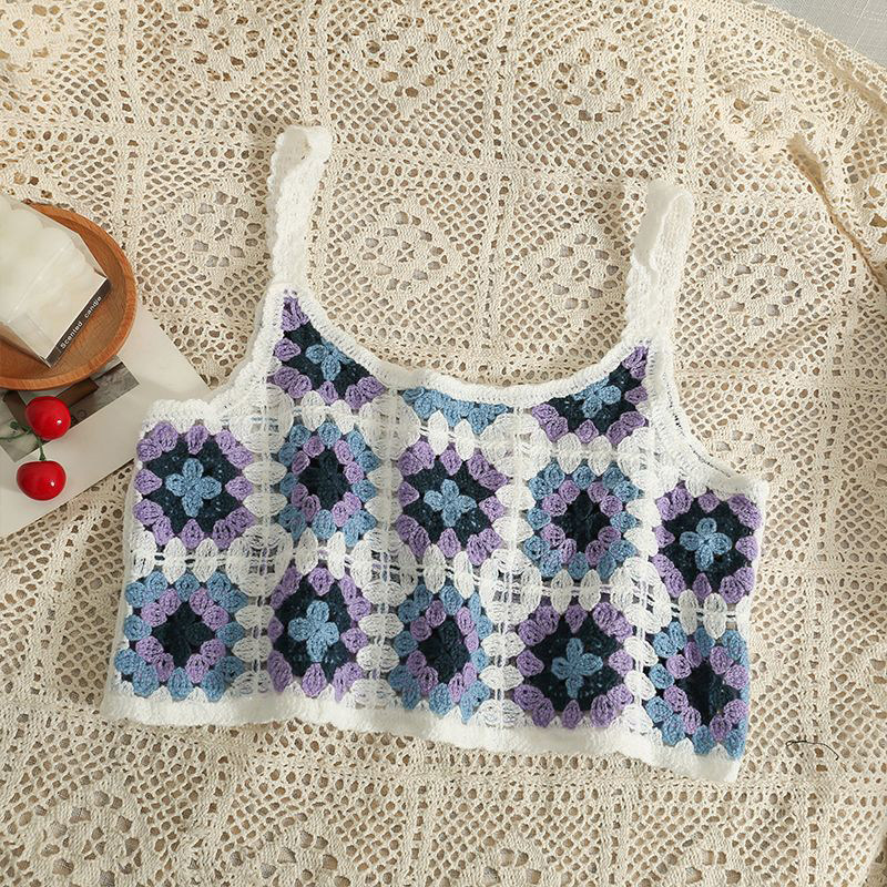 西双版纳民族风绣花减龄小吊带针织刺绣上衣度假海边百搭背心女夏