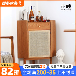 实木角柜墙角柜现代简约客厅多功能酒柜卧室边柜北欧三角形转角柜