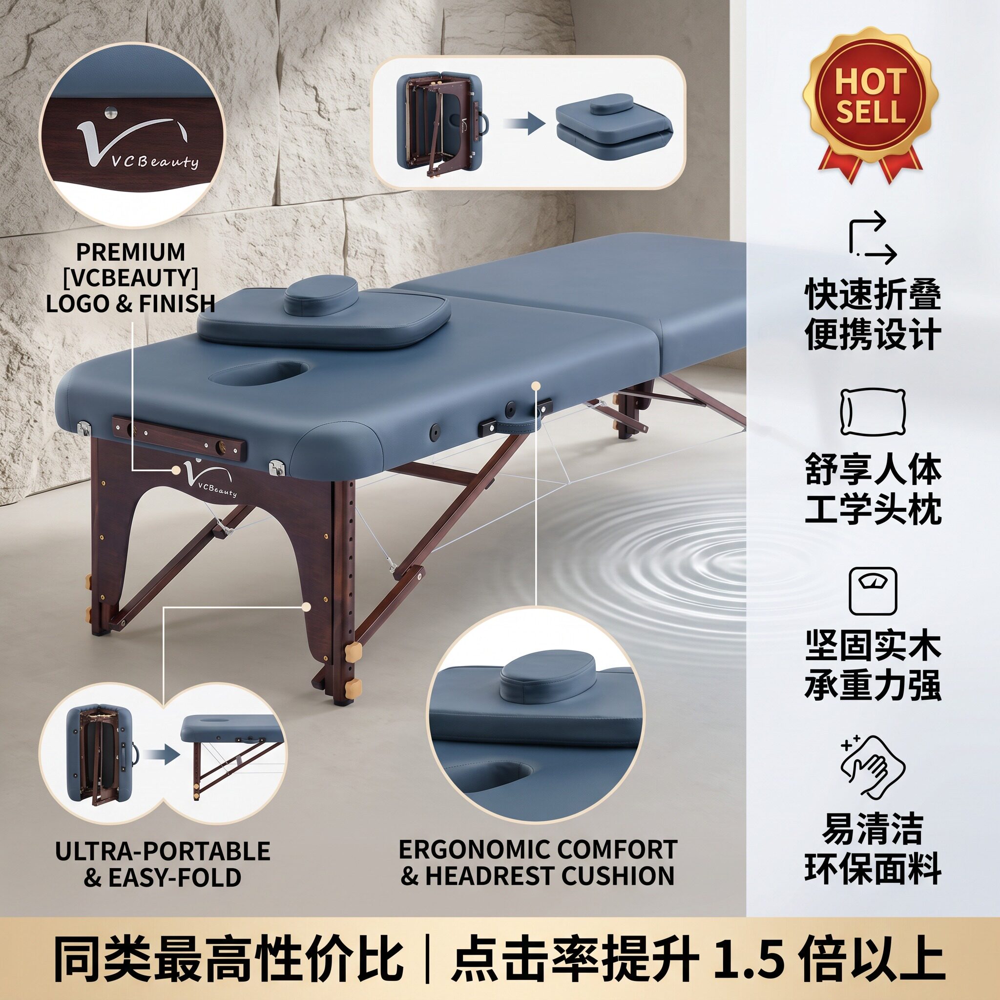 折叠按摩床推拿家用手提理疗床艾灸纹绣纹身便携式美容床专业SPA