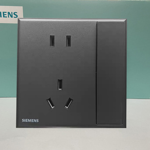 西门子开关插座西门子皓意深灰银一开五孔带开关5UB1924 3NC022P