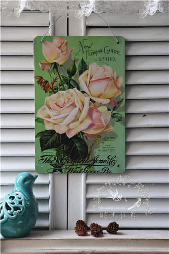 2030多款复古做旧花朵花盆印刷