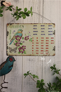 多款铁皮画  复古乡村花园园艺日历装饰家居 怀旧印刷壁饰 挂画