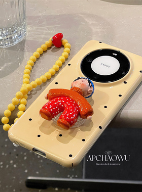 ins黄色波点毛衣男孩支架mate60pro华为手机壳mate50/40菲林Pura70pro硬壳p60/p50/p40创意女款mate70pro