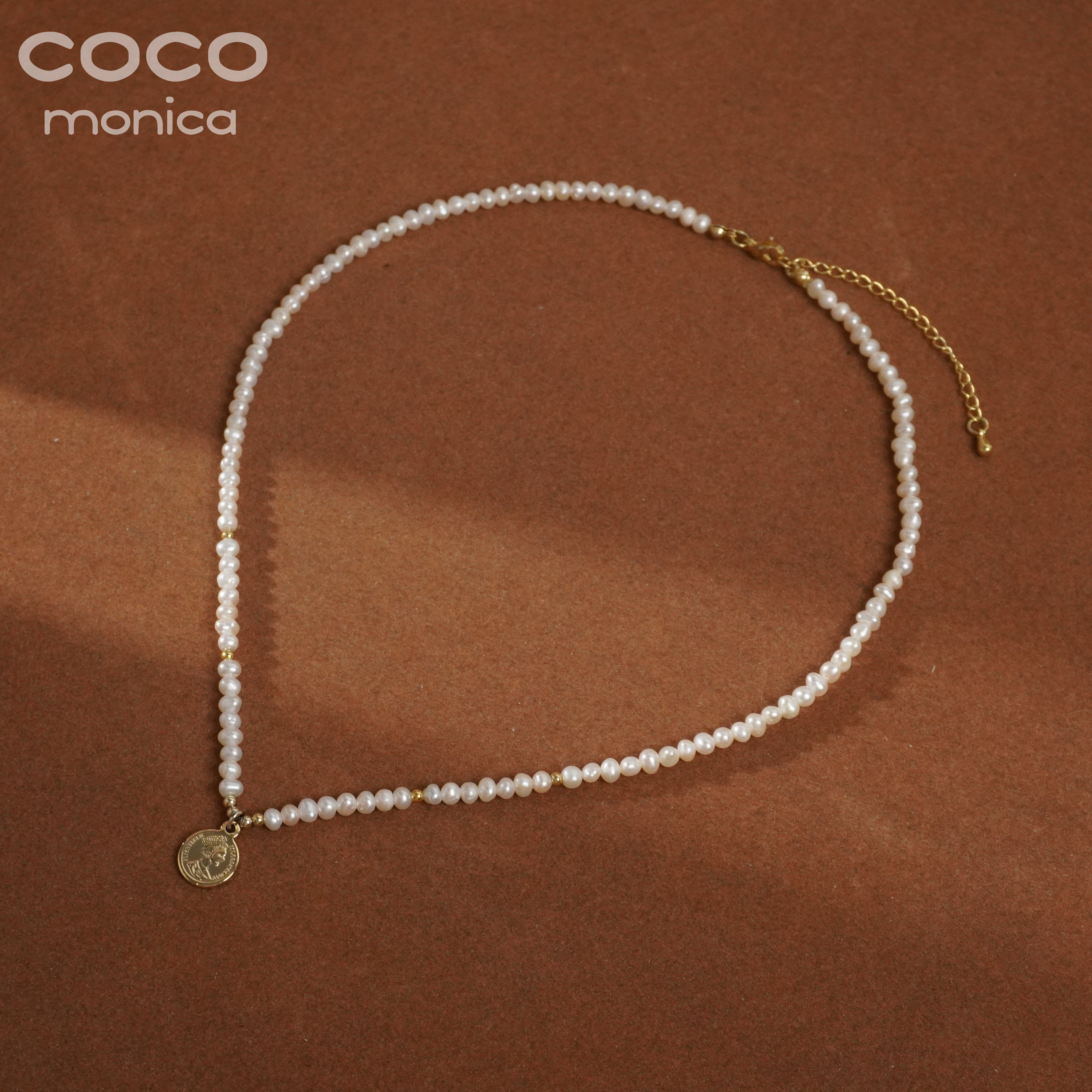 铜合金项链 g-26 轻奢气质小众复古牌子小米珠珠项链