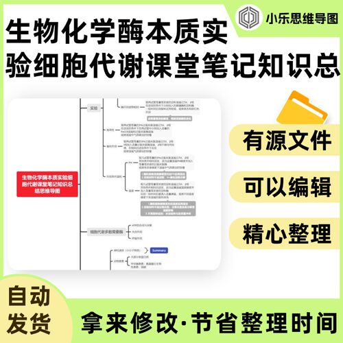 生物化学酶本质实验细胞代谢课堂笔记知识总结思维导图Xmind笔记
