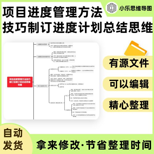 项目进度管理方法技巧制订进度计划总结思维导图Xmind笔记制作电
