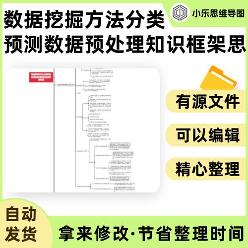 数据挖掘方法分类预测数据预处理知识框架思维导图Xmind笔记制作