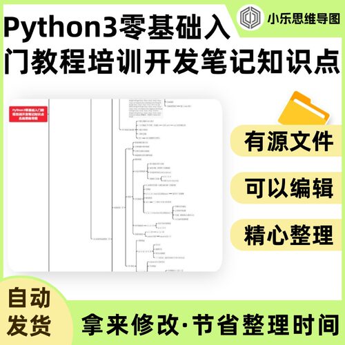 Python3零基础入门教程培训开发笔记知识点总结思维导图Xmind笔记