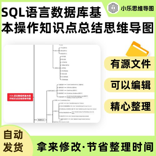 SQL语言数据库基本操作知识点总结思维导图Xmind笔记制作电子版