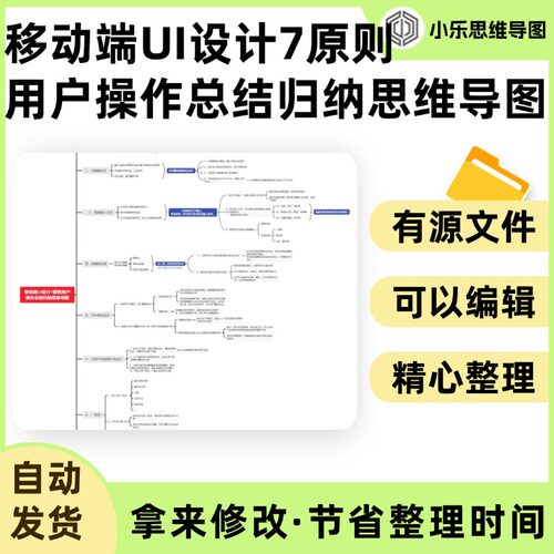 移动端UI设计7原则用户操作总结归纳思维导图Xmind笔记制作电子版