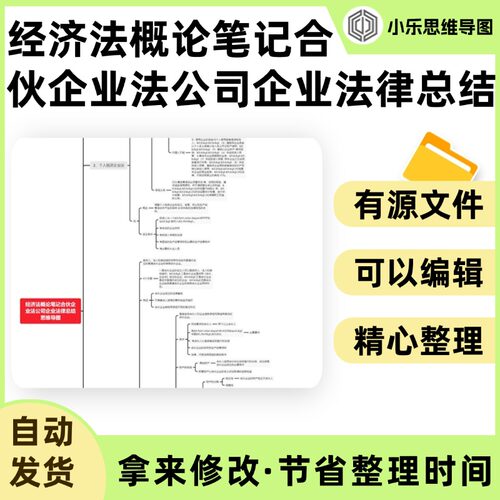 经济法概论笔记合伙企业法公司企业法律总结思维导图Xmind笔记制