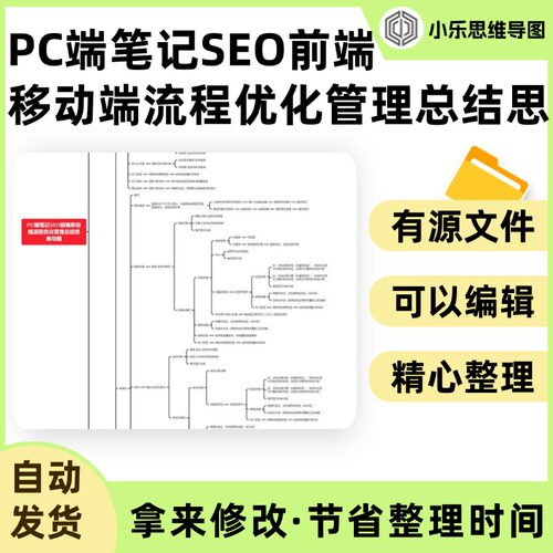 PC端笔记SEO前端移动端流程优化管理总结思维导图Xmind笔记制作电