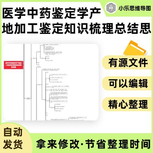 医学中药鉴定学产地加工鉴定知识梳理总结思维导图Xmind笔记制作
