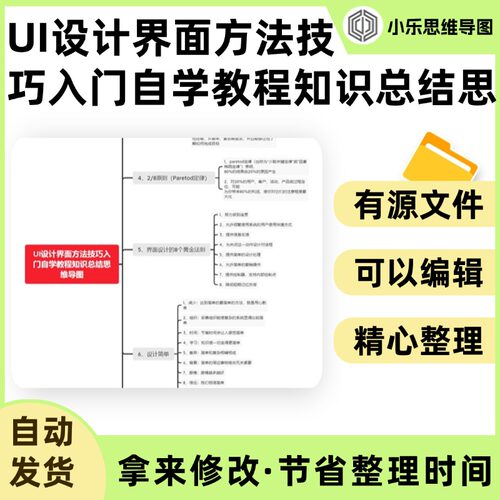 UI设计界面方法技巧入门自学教程知识总结思维导图Xmind笔记制作