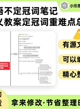 英语不定冠词笔记讲义教案定冠词重难点总结思维导图Xmind笔记
