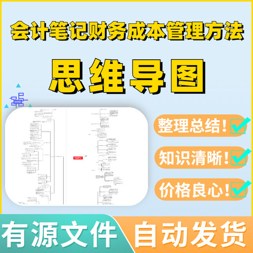 会计笔记财务成本管理方法教程思维导图Xmind模板笔记制作电子版