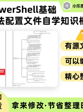 PowerShell基础语法配置文件自学知识框架思维导图Xmind笔记制作