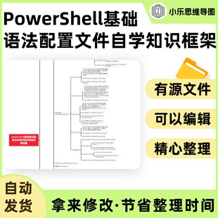 PowerShell基础语法配置文件自学知识框架思维导图Xmind笔记制作