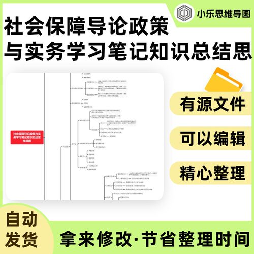 社会保障导论政策与实务学习笔记知识总结思维导图Xmind笔记制作