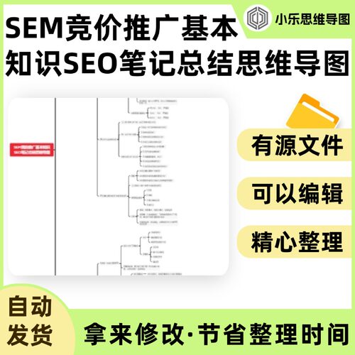 SEM竞价推广基本知识SEO笔记总结思维导图Xmind笔记制作电子版