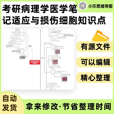 考研病理学医学笔记适应与损伤细胞知识点总结思维导图Xmind笔记