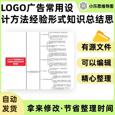 LOGO广告常用设计方法经验形式知识总结思维导图Xmind笔记制作电