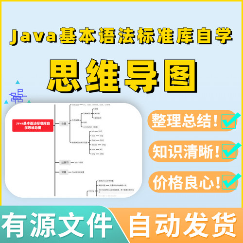 Java基本语法标准库自学思维导图源文件可编辑教案考试框架复习模