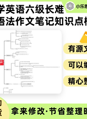 大学英语六级长难句语法作文笔记知识点概括总结思维导图Xmind