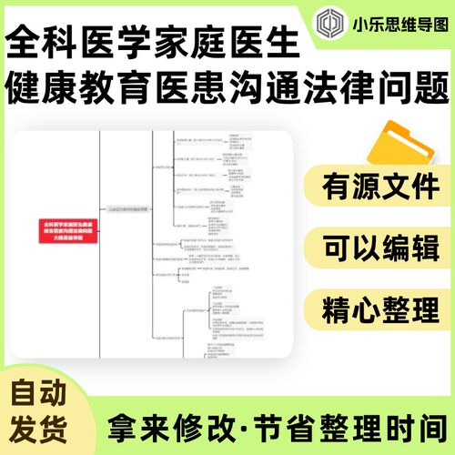 全科医学家庭医生健康教育医患沟通法律问题大纲思维导图Xmind笔
