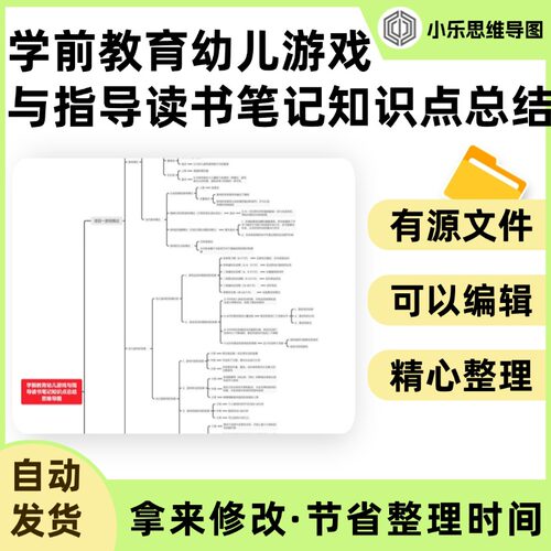 学前教育幼儿游戏与指导读书笔记知识点总结思维导图Xmind笔记