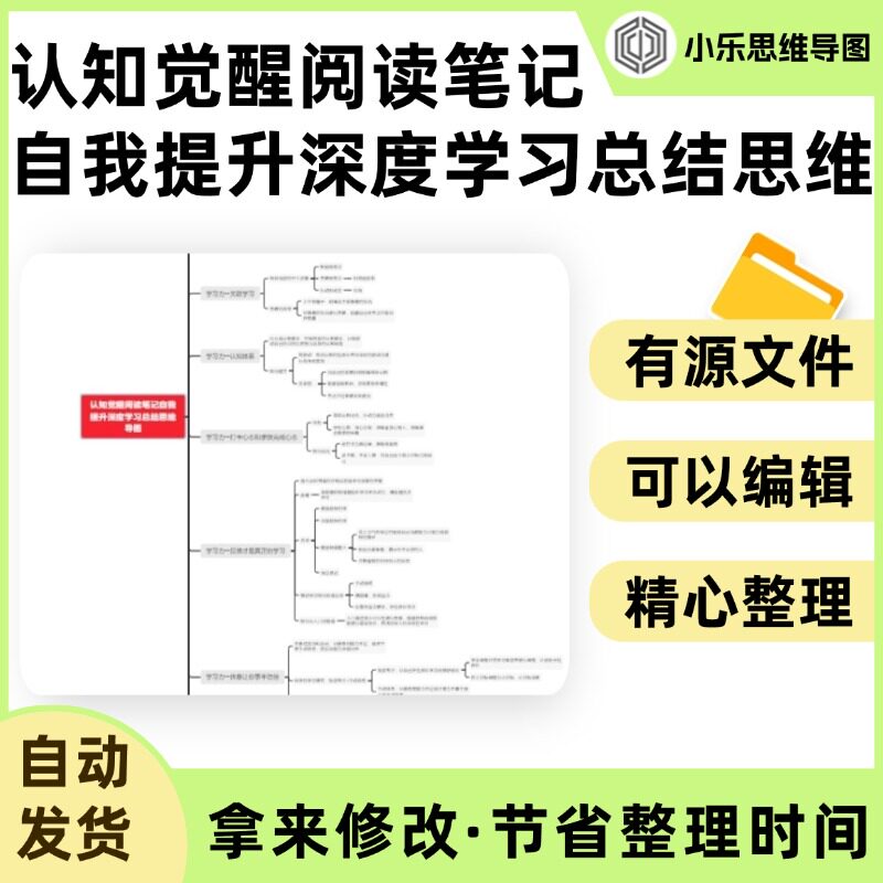 认知觉醒阅读笔记自我提升深度学习总结思维导图Xmind笔记制作电图片