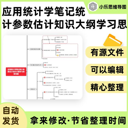 应用统计学笔记统计参数估计知识大纲学习思维导图Xmind笔记制作