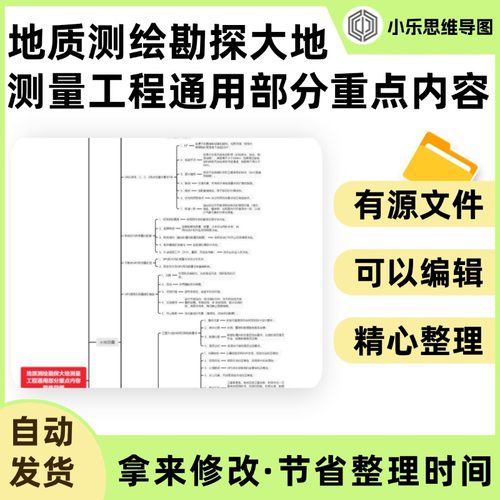 地质测绘勘探大地测量工程通用部分重点内容思维导图Xmind笔记制
