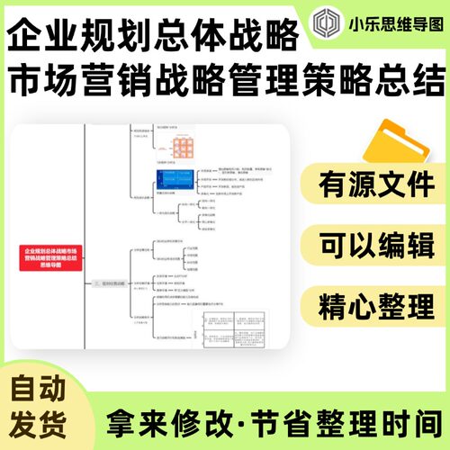 企业规划总体战略市场营销战略管理策略总结思维导图Xmind笔记制