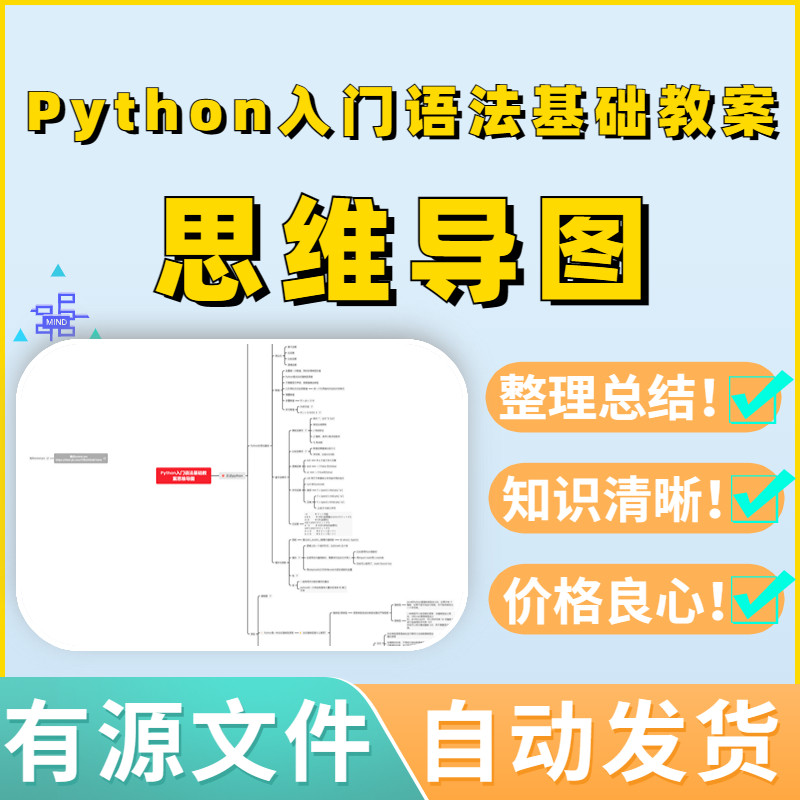 python入门语法基础教案思维导图源文件可编辑教案考试框架复习模