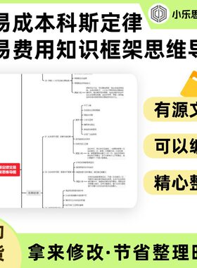 交易成本科斯定律交易费用知识框架思维导图Xmind笔记制作电子版