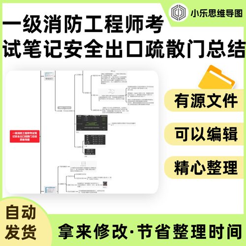 一级消防工程师考试笔记安全出口疏散门总结思维导图Xmind笔记