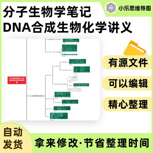 分子生物学笔记DNA合成生物化学讲义思维导图Xmind笔记制作电子版