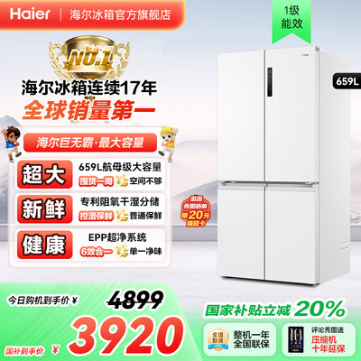 海尔659大容量无霜一级能效冰箱
