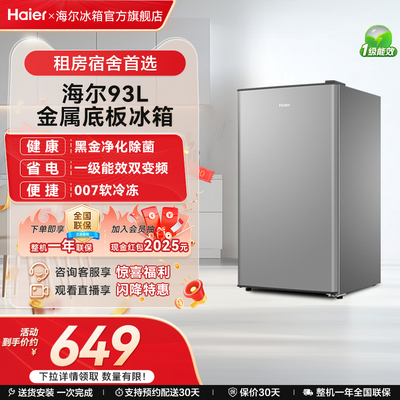 海尔93L一级能效除菌净味小冰箱