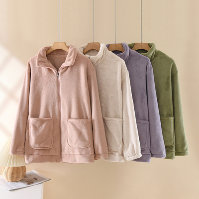 女法兰绒单件上衣睡衣家居服