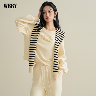 卫衣女款2025年春季新款无帽短款白色纯棉懒散风小个子潮牌高级感